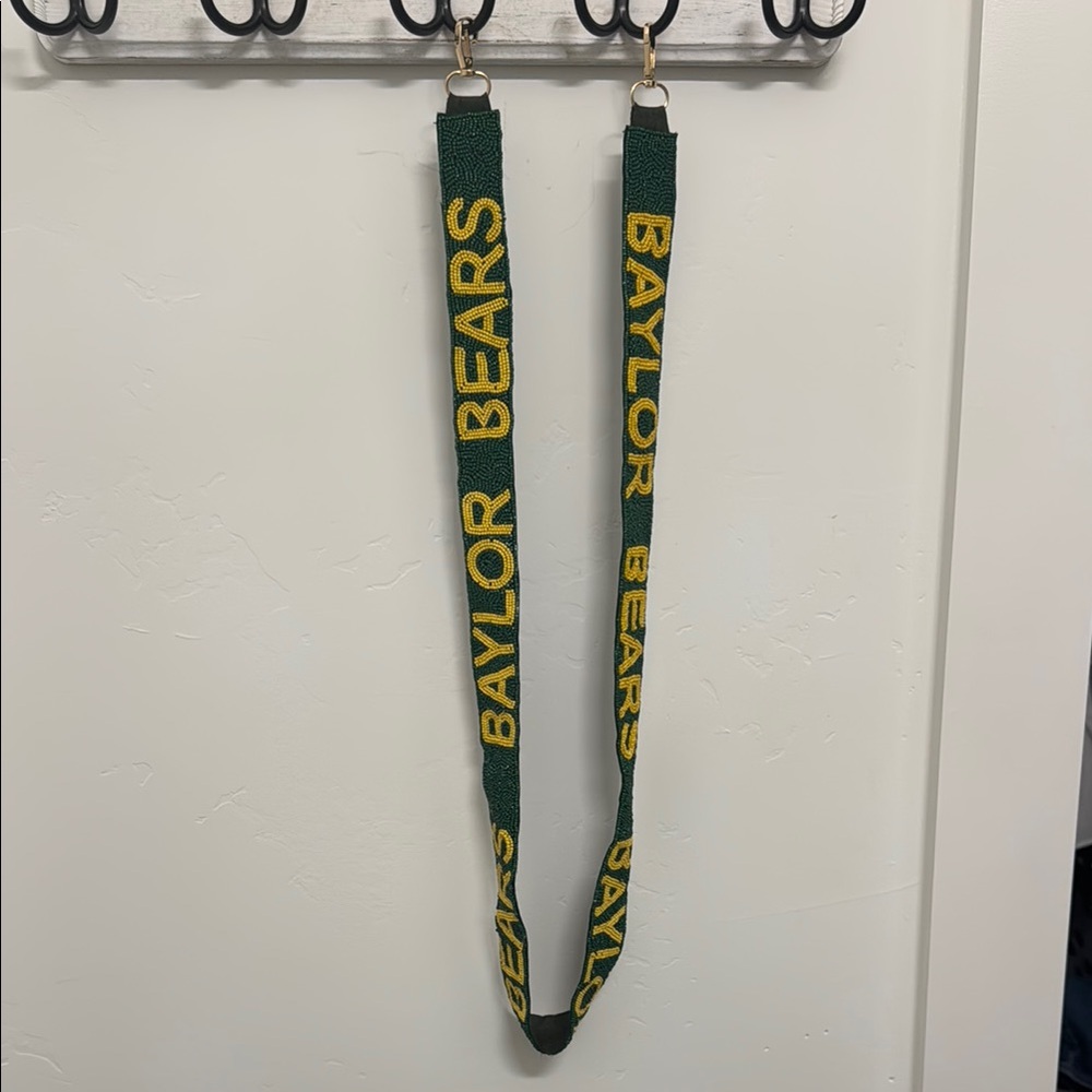 Green and Yellow Baylor Bears Beaded Purse Strap
